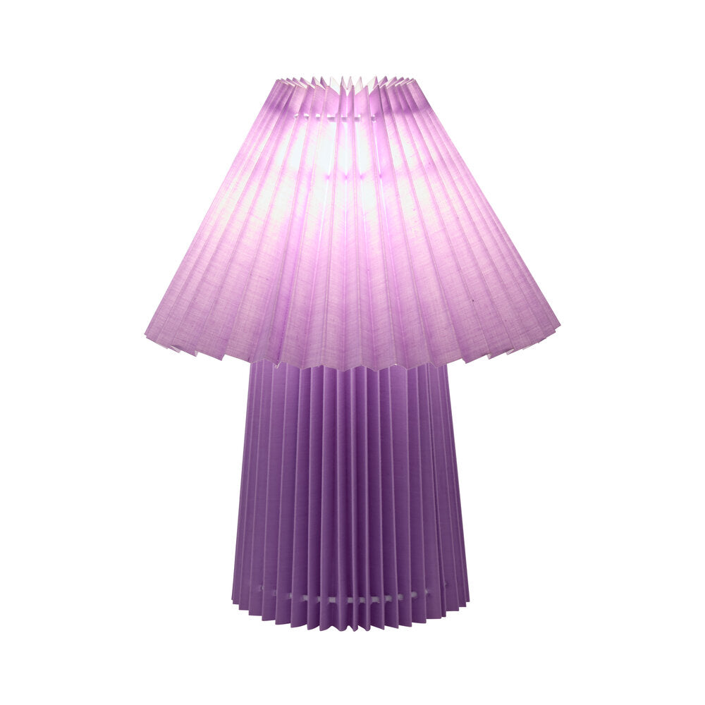 Fold plisseret bordlampe, lilla - H31cm